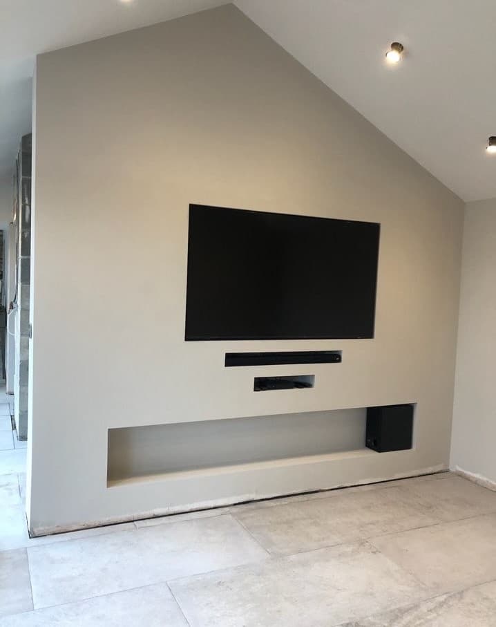 Vaulted media wall